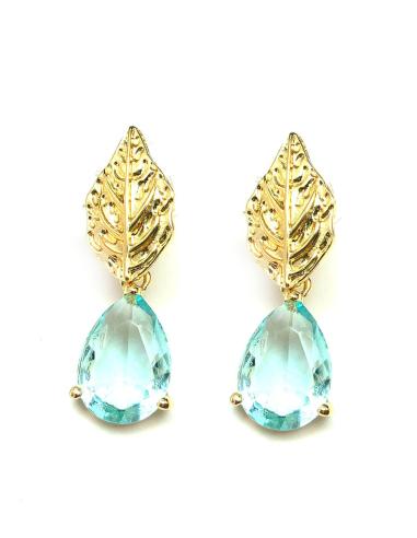 PENDIENTES MUJER ELEGANTES DE LAGRIMA AGUA MARINA