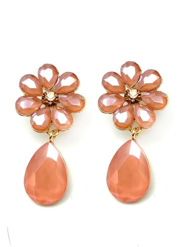 PENDIENTES AZUL CIELO DE CRISTAL FLOR Y LAGRIMA MUJER