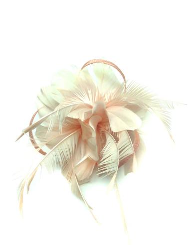 TOCADOS BODAS ROSA PALO CON PLUMAS