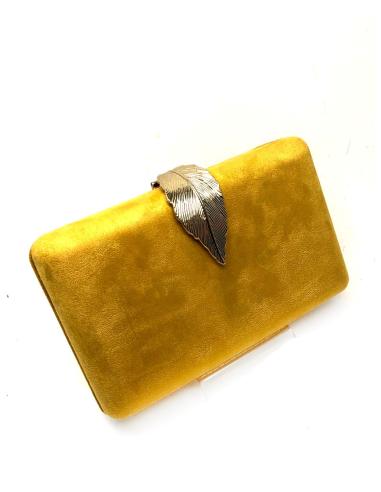 BOLSOS DE FIESTA AMARILLOS EN ANTELINA CON CIERRE HOJA