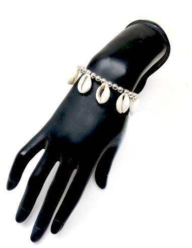 PULSERAS PARA MUJER PLATEADAS CON BONITAS CONCHAS