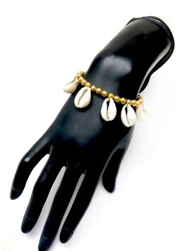 PULSERAS MUJER DORADAS CON BONITAS CONCHAS