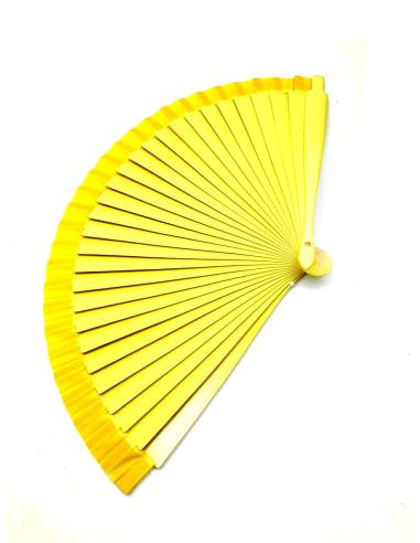 ABANICOS MADERA AMARILLOS PARA BOLSOS DE FIESTA