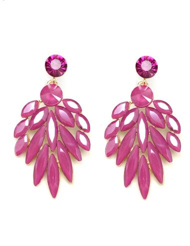 PENDIENTES DE BISUTERIA FUCSIAS ELEGANTES PARA BODAS