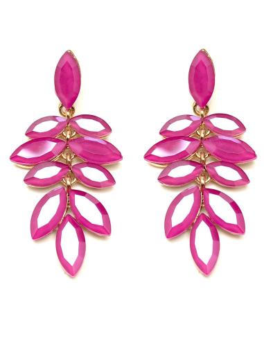 PENDIENTES LARGOS DE CRISTAL PARA  FIESTA FUCSIAS COLOR DE MODA