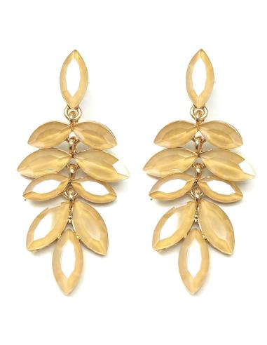 PENDIENTES LARGOS DE CRISTAL PARA FIESTA DORADOS INVITADA PERFECTA