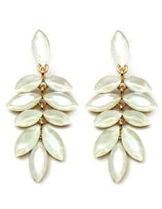 PENDIENTES LARGOS DE CRISTAL PARA  FIESTA BLANCOS PARA INVITADAS DE BODAS