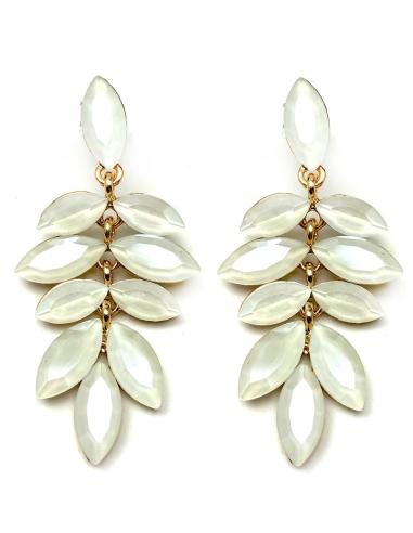 PENDIENTES LARGOS DE CRISTAL PARA  FIESTA BLANCOS PARA INVITADAS DE BODAS
