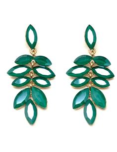 PENDIENTES LARGOS DE CRISTAL PARA  FIESTA VERDES TONO DE MODA Y FAVORECEDOR