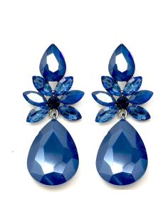 PENDIENTES LARGOS DE FIESTA AZULES DE CRISTAL VENTA MADRID