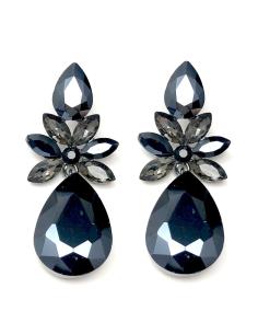 PENDIENTES LARGOS DE FIESTA NEGROS DE CRISTAL PARA BODAS