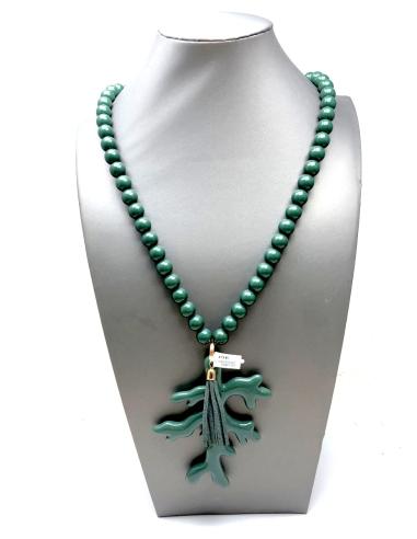 COLLARES LARGOS VERDES CON CORAL VENTA ONLINE