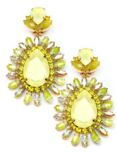 PENDIENTES GRANDES DE CRISTAL SWAROVSKI AMARILLOS MADRID
