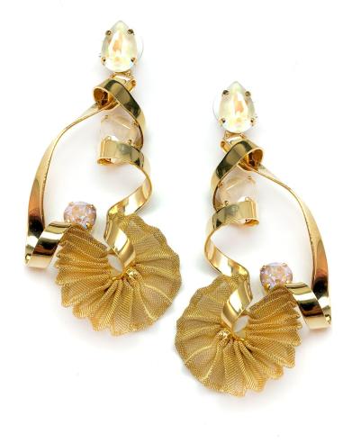 PENDIENTES DORADOS DE DISEÑO ALTA BISUTERIA MADRID