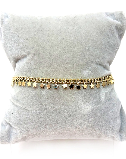 PULSERAS MUJER DE ACERO DORADAS CON...