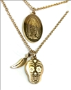 COLLARES DE MODA DE MUJER DE ACERO DORADO CON MEDALLA