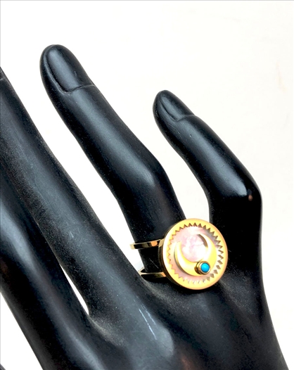 ANILLOS DE MUJER CON LUNA EN ACERO...