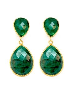 PENDIENTES VERDE ESMERALDA DE PIEDRAS NATURALES PARA BODAS