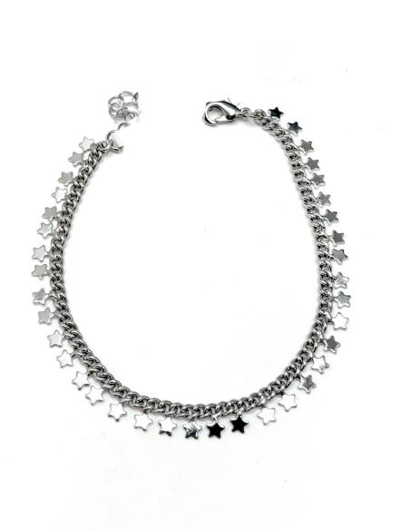 PULSERAS DE MUJER DE ACERO CON ESTRELLAS  BISUTERIA FINA ONLINE