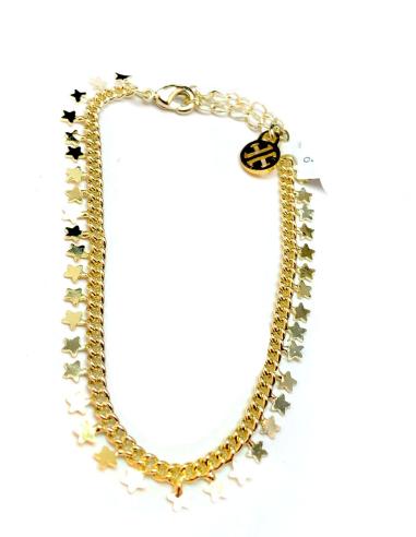 PULSERAS MUJER DE ACERO DORADAS CON ESTRELLAS MUY DE MODA