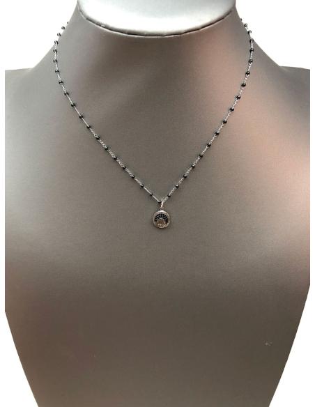 COLLARES DE MODA ROSARIO DE ACERO CON LUNA, BISUTERIA FINA ONLINE Y MADRID
