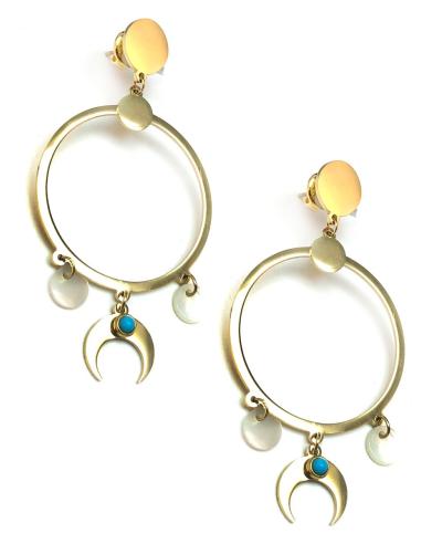 PENDIENTES LARGOS DE ARO BISUTERIA FINA DE ACERO DORADO BISUTERIA FINA