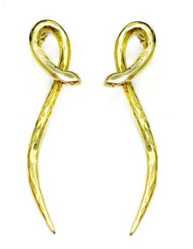 PENDIENTES EN FORMA DE SERPIENTE DORADOS ALTA BISUTERIA Y JOYERIA