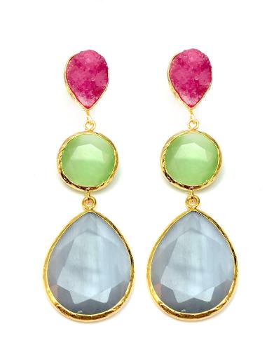 PENDIENTES LARGOS DE PIEDRAS NATURALES PARA BODAS ONLINE