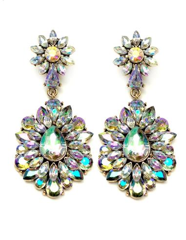 PENDIENTES LARGOS DE FIESTA FABULOSOS DE BISUTERIA Y CRISTAL CON BRILLO PARA VESTIDOS DE NOCHE