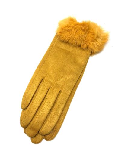 GUANTES CORTOS MOSTAZAS CON PELO Y ANTELINA ONNLINE