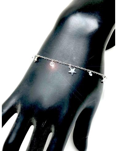 PULSERAS DE BISUTERIA FINA CON ESTRELLAS ACERO ONLINE Y MADRID