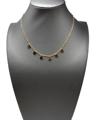 COLLARES DE BISUTERIA FINA CON ARBOLES DE LA VIDA DE ACERO DORADO