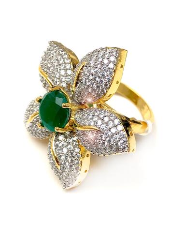 ANILLOS MUJER ONLINE VERDES CON CIRCONITAS COLECCION BODAS