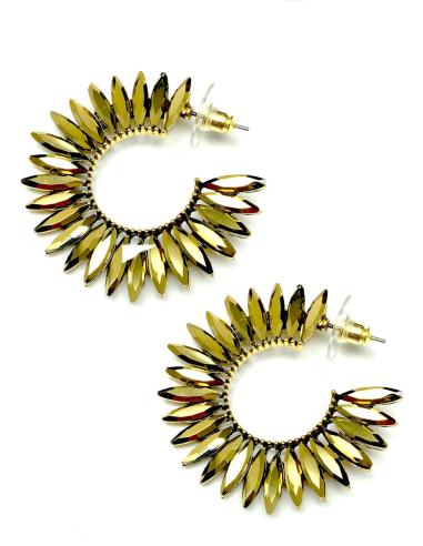 PENDIENTES DE MUJER DE FIESTA DORADOS DE BISUTERIA CON CRISTAL