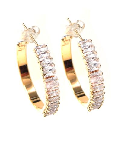 PENDIENTES DE ARO DORADOS DECORADOS CON CRISTAL JOYERIA