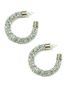 PENDIENTES DE ARO DE MUJER PLATEADOS DE FIESTA Y NOCHE