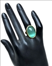 ANILLOS ONLINE GRANDES ORO CHAPADO EN VERDE AGUA ELEGANTES