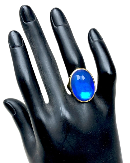 ANILLOS MUJER DE PIEDRA AZUL ORO...