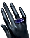 ANILLOS MUJER ORO CHAPADO Y PIEDRA MORADA COLECCION ALTA BISUTERIA