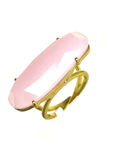 ANILLOS MUJER ORO CHAPADO PIEDRA ROSA BISUTERIA FINA MADRID Y ONLINE