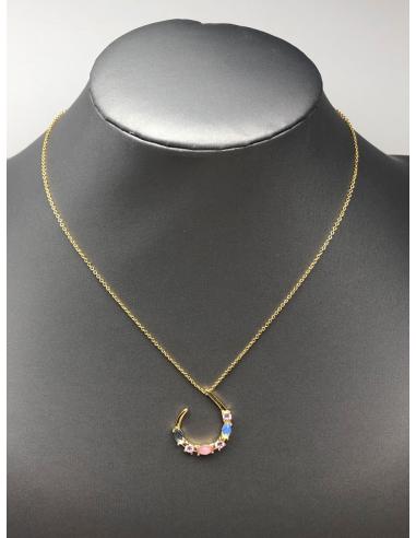 COLLARES MUJER ROSAS CHAPADOS ORO BISUTERIA FINA\n