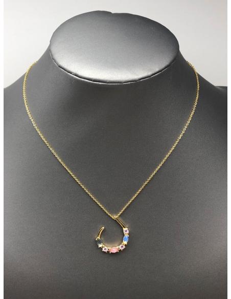 COLLARES MUJER ROSAS CHAPADOS ORO BISUTERIA FINA\n