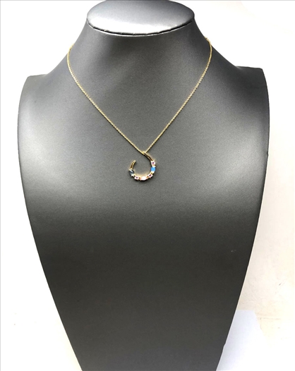 COLLARES MUJER ROSAS CHAPADOS ORO...