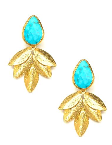 PENDIENTES MUJER PIEDRAS NATURALES CON DORADO EL JARDIN DEL DESEO