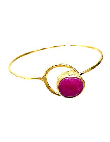 PULSERAS PIEDRAS NATURALES FUCSIA - ALTA BISUTERIA Y JOYERIA ONLINE