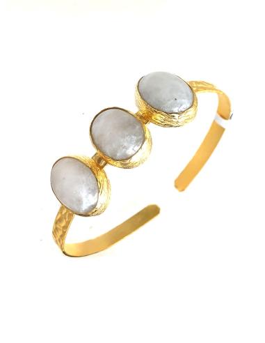 PULSERAS MUJER DORADAS CON PIEDRA LUNA - ALTA BISUTERIA ONLINE