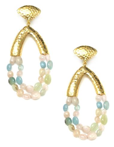 PENDIENTES GRANDES MUJER PIEDRAS NATURALES TONOS PASTEL - PENDIENTES FIESTA
