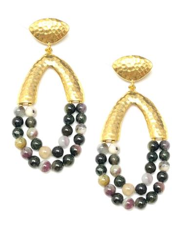 PENDIENTES GRANDES MUJER PIEDRAS NATURALES BODAS - PENDIENTES FIESTA