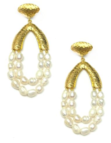 PENDIENTES GRANDES MUJER PERLAS CULTIVADAS - PENDIENTES FIESTA