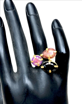 ANILLOS MUJER TRES PIEDRAS DE COLOR CRISTAL CUARZO- ALTA BISUTERIA ONLINE 2
